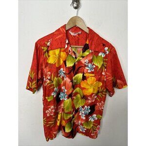 Vintage Mens Sears Hawaii Hawaiian Aloha Shirt 60s  Floral Disco Tiki‎ Men S